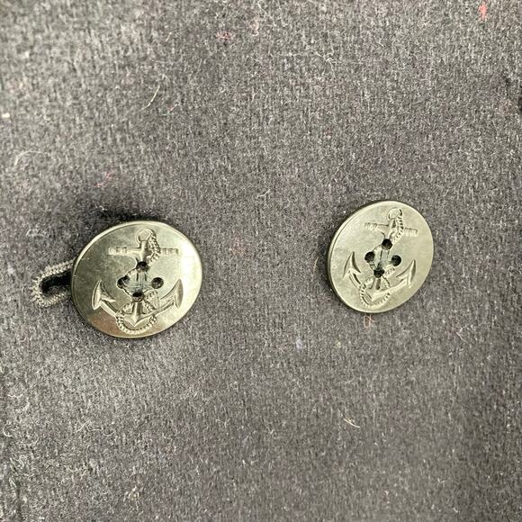 Vintage Land’s End Wool Red Lined Black Peacoat Made in USA Men’s - Picture 10 of 14